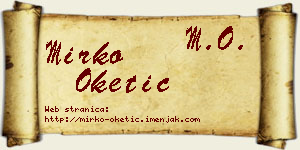 Mirko Oketić vizit kartica